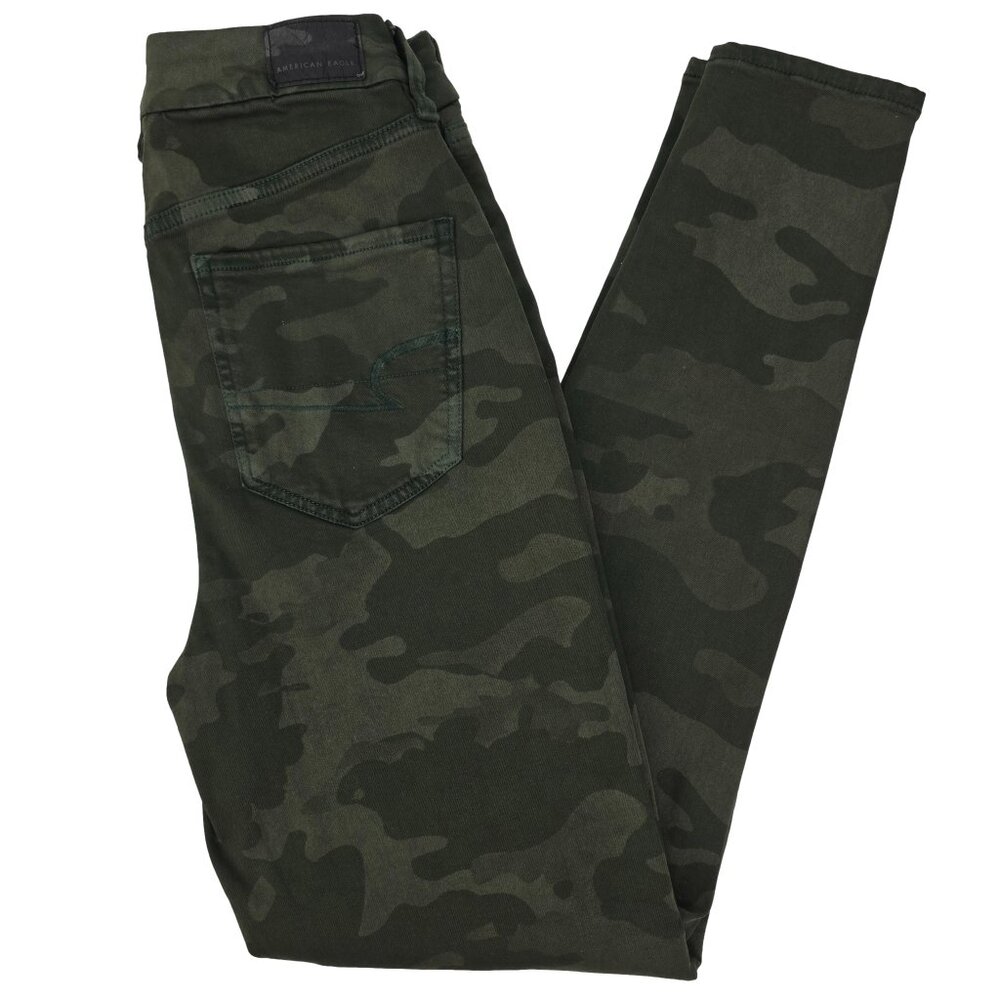 American Eagle Camo Jeggings Women 6 Curvy Super High Rise Stretch‎ NEW